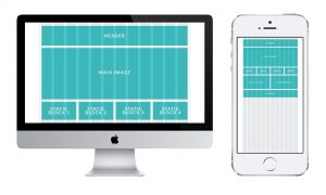 Web-page layout with grid on the desctop and mobile